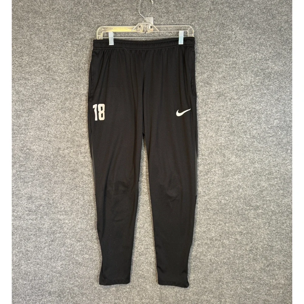 Nike Pants Mens Large Black Tapered Slim Fit Sweatpants Swoosh Skinny Athleisure